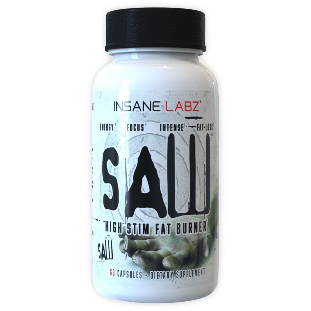 Insane Labz Saw®、高効力脂肪バーナー、Thermogenic減量の補足およびLチロシン、Yerba Mate、GABAおよびアルファYhimbine、60のSrvgsの食欲抑制剤