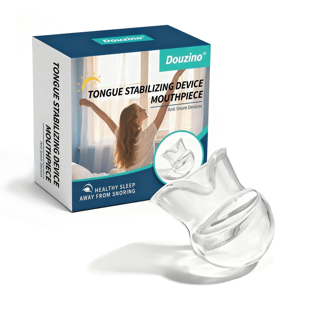 Tongue Stabilizing Device Mouthpiece - FDA-Cleared, Reusable, BPA-Free Anti Snore Solution & Comfortable Tongue Retainer to Reduce Snoring for Better Sleep, Fits Men & Women(Large)