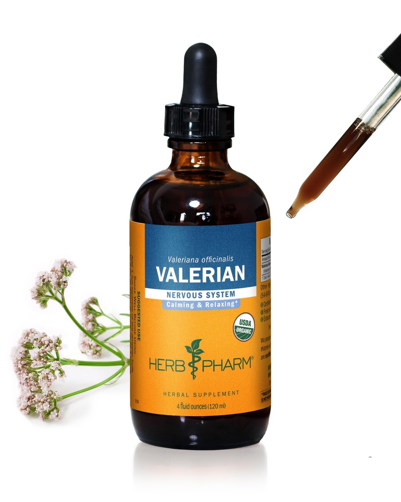 ハーブ Pharm はリラックスおよび残りの睡眠のための有機性 Valerian の根の液体のエキスを、有機性 Cane アルコール、4 の Ounce 証明しました