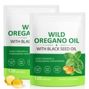 オレガノSoftgels 6000mgのオイル、黒の種油200mg、免疫サポート、オレガノ オイル カプセルの有機性、自然な防衛補足、非GMO、Swallowへの容易な、240 Softgels