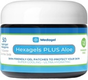 Hexagelsプラスアロエベラ - ブリスター防止&ソーシングバーンケアのための高度なヒーリングハイドロゲルパッド - フット、ヒール、トー、&アンクル保護、50のパック、メダゲル、パラベンフリーフォーミュラ