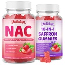 NAC Gummies and Saffron for Kids & Adults, Strawberry Flavor, 120 Counts Bundle