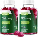 男性と女性のためのViteey亜鉛グミー - 亜鉛サプリメント30mg - 免疫ブースト&皮膚の健康 - ビーガン、グルテンフリー - 120カウント