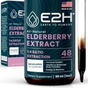 E2Hエルダーベリーシロップ - 有機ELダーベリーエキスの強力な抗酸化剤サプリメント - 乳児と免疫サポートのための大人のためのサマルブカスエルダーベリーシロップ - 非GMO、ビーガン - 2 Fl Oz