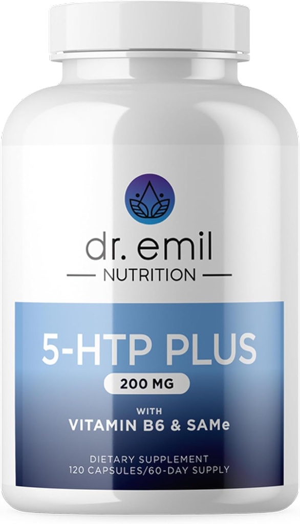 ログイン EMIL NUTRITION 200 MG 5-HTP Plus with SAM-e for Mood, ストレス, 睡眠 - 5HTP サプリメント ビタミン B6-120 ビーガンカプセル, 60 サービング