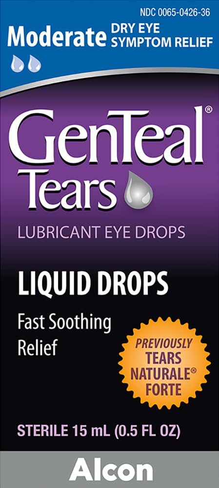 GenTeal Tears Moderate Lubricant Dry Eye Drops, 15 mL