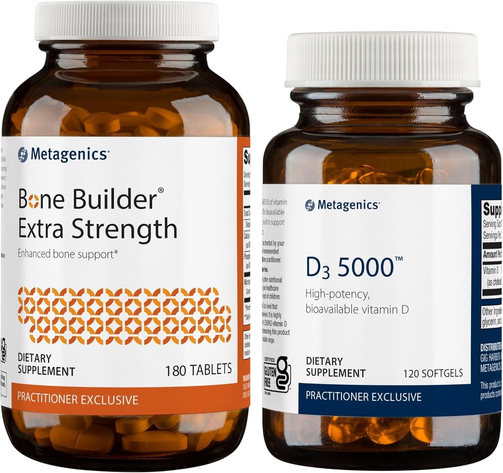 メタジェニックスバンドル - Bone Builder Extra Strength&D3 5000-180Bone Builder*のタブレット - D3 5000のSoftgels for Immune Support & Heart Health*