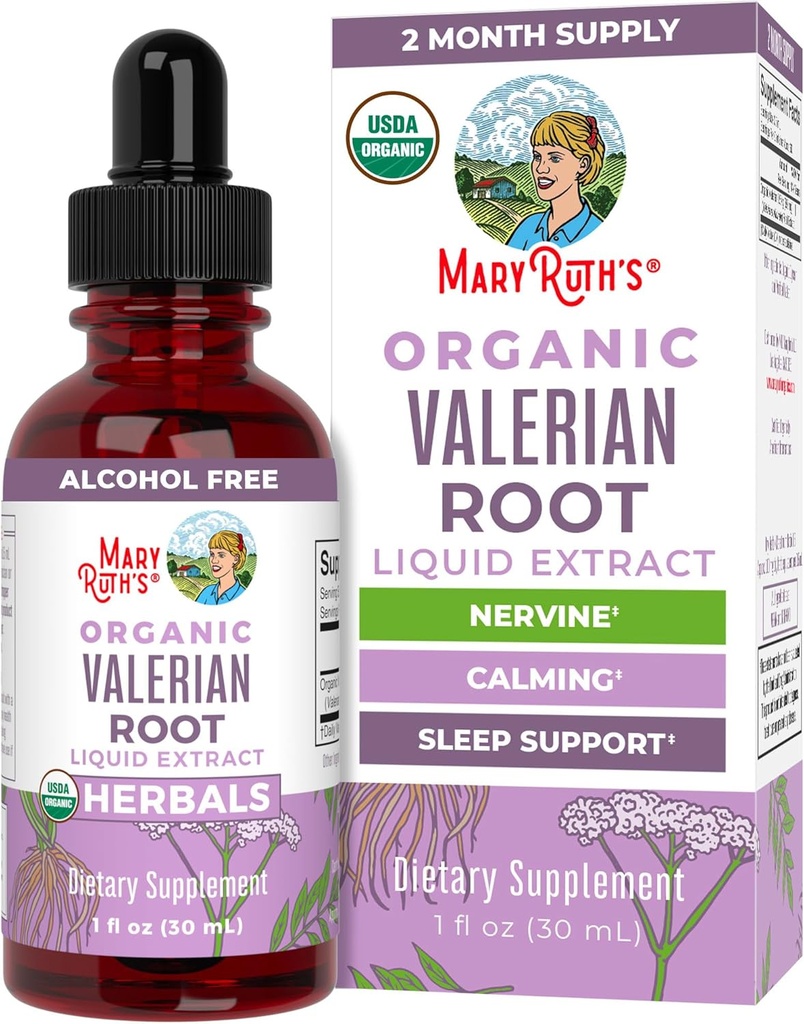 MaryRuth Organic Valerian Root Liquid Drops | 2ヶ月サプライ | 砂糖フリー | USDA Organic Valerian Root Drops | サポート睡眠 | カルムとストレスリリーフ | ヴィーガン | ノンGMO | グルテンフリー | 60 サービング