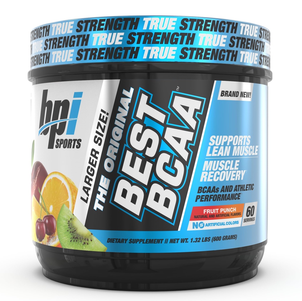 BPIスポーツベストBCAA - BCAAパウダー - 分岐チェーンアミノ酸 - 筋肉の回復 - 筋肉タンパク質合成 - リーンマッスル - 改善されたパフォーマンス - 水分補給 - フルーツパンチ - 60サービング - 1.32ポンド