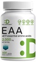 サービングあたりエッセンシャルアミノ酸(EAA)2000mg、300カプセル - 不燃 - 9 in 1, すべてのBCAA(焼結鎖アミノ酸) - リーンマッスルサポート&ナチュラルプレワークアウトサプリメント