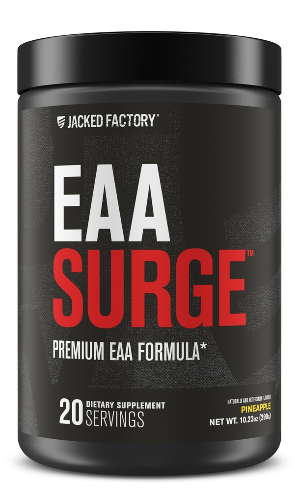 ジャック工場 EAA サージエッセンシャル アミノ酸パウダー - EAAS & BCAA Intra Workout サプリメント w/L-Citrulline、タウリン、筋肉の構築、強度、耐久性、回復 - パイナップル、20sv