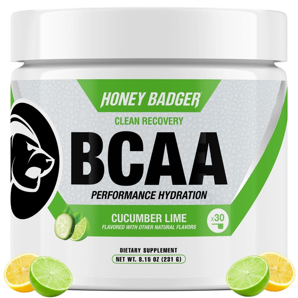 ハニーバザーBCAA + EAAアミノ酸パウダー、BCAA + Lグルタミン、ケト、ビーガン、男性&女性のための砂糖無料、ハイドレーション&ポストワークアウト筋肉回復ドリンクミックス、キュウリメ、30サービング
