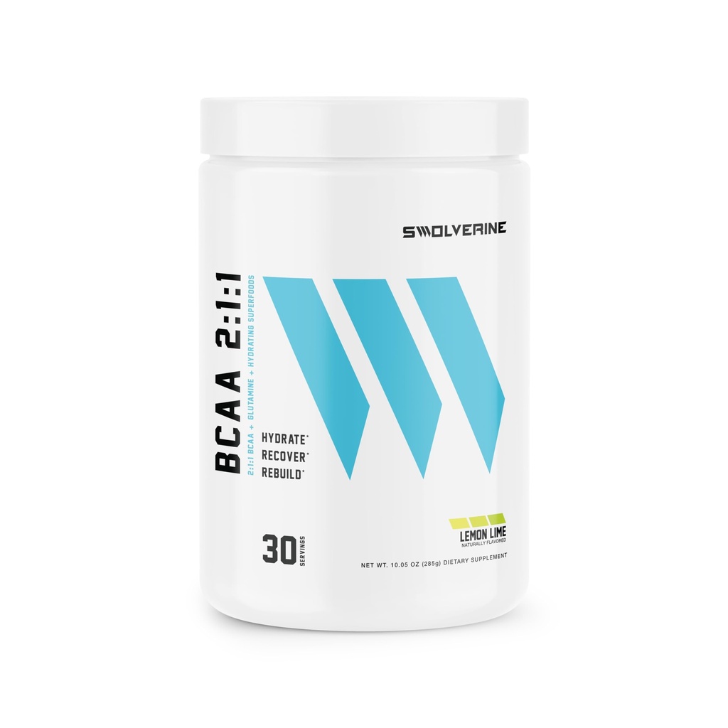 Swolverine BCAAの粉2:1Lグルタミン及びElectrolytes -筋肉回復のための興奮剤なしのアミノ酸の補足、水和及び耐久性サポート、30のサービング、レモン ライム