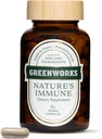 Greenworks Nature's Immune(グリーンワークス・ネイチャーズ・イムネ)は、Elderberry、Echinacea、ジンジャー、ターメリック&メディチナル・マッシュルーム、ビーガン、非GMO、グルテンフリー、30のサービング