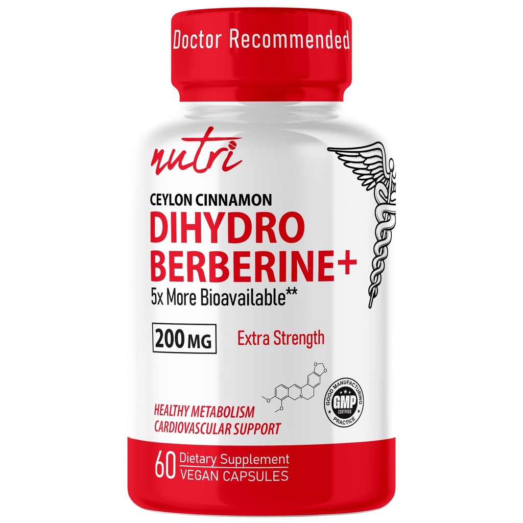 Nature's Fusions Dihydroberine Supplement 200mg 60カプセル - Ceylon Cinnamon、5Xより有効な通常のBerberine HCL - Nutriサプリメント