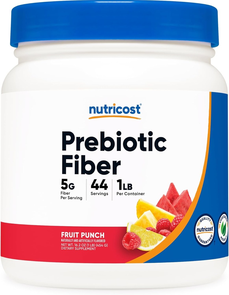 Nutricost Prebiotic繊維の粉(1 LBのフルーツ パンチ) - 消化器の健康、自然な繊維の補足、溶性の植物繊維のブレンド