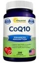 ASquaredの栄養のCoQ10 (400mg最高の強さ、200のカプセル) - 高吸収のビーガンCoenzyme Q10の粉- Ubiquinoneの補足の丸薬、余分酸化防止CO Q-10酵素のビタミンのタブレット、Coq 10 400のmg