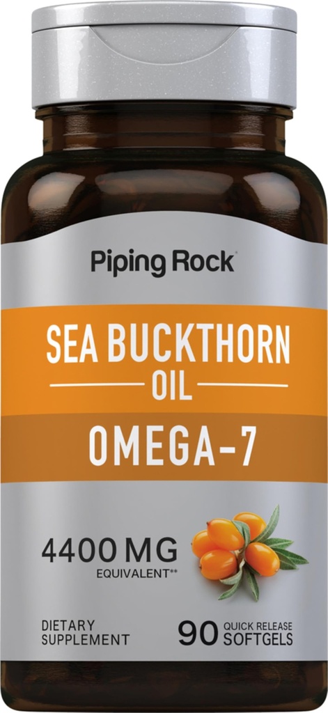 パイピングロックシーバックソーンオイルカプセル | 90 Softgels | 海バックソーンベリーエキス | オメガ7で | グルテンフリー・非GMO