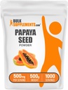 BulkSupplements.comパパイヤシードパウダー - カリカパパイヤシード、栄養補助食品、消化&ガットサポート - グルテンフリー、500g/サービングあたりの500mg、500g(1.1ポンド)(パッケージ1)