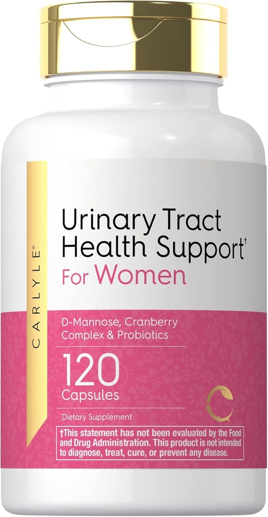 Carlyle Urinary Tract Health for Women | 120 Capsules | Relief for Women | with D-Mannose, Cranberry Complex & Probiotics | Non-GMO, Gluten Free