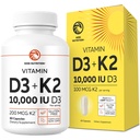 ビタミンD3 K2 5000 IU、免疫システム、強力な骨と歯のサポート | Vit D3 125mcg、ビタミンK2 MK7 100mcg、カルシウム210mg&BioPerine | 3rd-Party Tested、非GMO | 60カプセル(2ヶ月の供給)