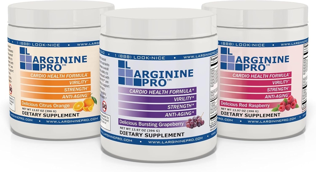 L-ARGININE PRO | 5,500mg L-Arginine Plus L-Citrulline 1,100mg ラズベリー, オレンジ&グレープパウダードリンクミックス増加ニトリオキサイド生産のためのサプリメント
