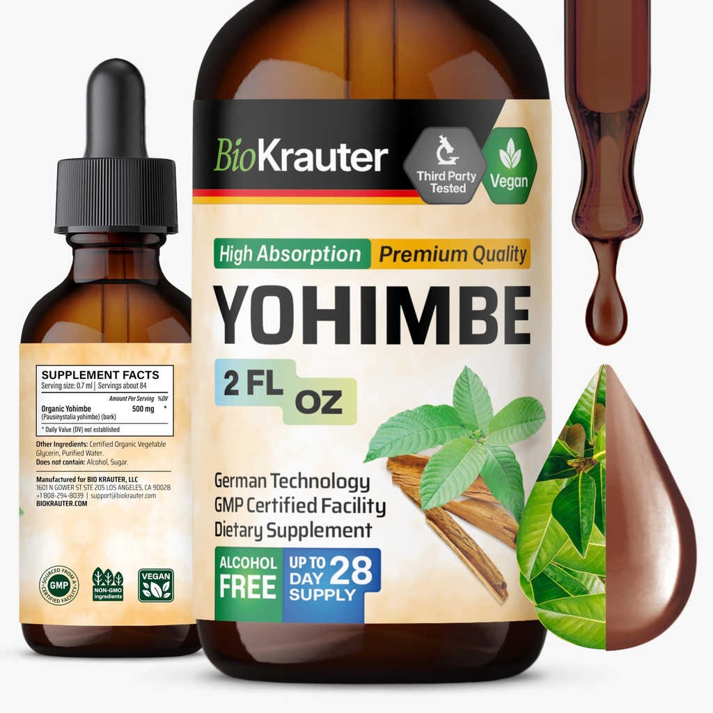 BIO KRAUTER Yohimbine - ヴィーガン Yohimbe サプリメント のために 男性 & 女性