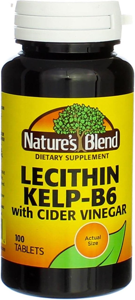 Nature's Blend Lecithin Kelp-B6 with Cider Vinegar 100 Tabs (モデル: 079854600704)