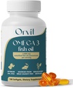 ORVITオメガ3魚油ソフトゲル2000mg - 男性と女性のための究極のEPA DHAサプリメント - 無魚の味 - Unflavored 180 Softgels - 有機、非GMO - 米国製