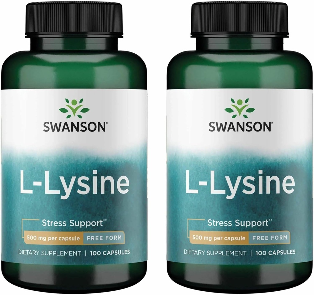 スワンソンフリーフォームL-Lysine - ストレスサポートと神経系の健康を促進する天然サプリメント - リラックス500ミリグラム100カプセル(2パック)を促進することができます