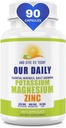 Magnesium Potassium Supplements W Zinc - 90 Capsules 400MG Magnesium,450MG Potassium,50MG Zinc for Vascular Health – High Absorption Vegan for Leg Cramps and Sleep