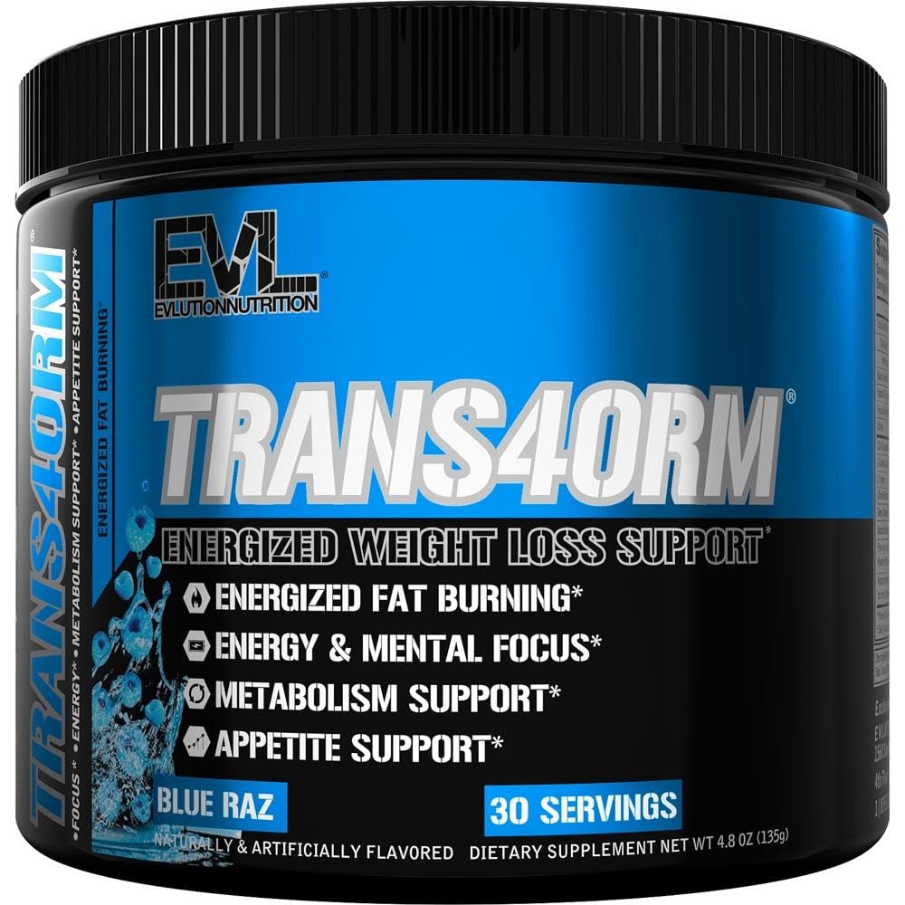 EvlutionのThermogenic脂肪質の焼却サポート粉の栄養 Trans4ormの速い代理のエネルギー粉はCLAのカルニチンおよびアルファGPCの速いMetabolismの減量そして精神的焦点を支えます-青いRaz