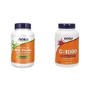 NOWサプリメント、シリマリンミルクアザミエキス300mg、アーティチョークとタンポポ&サプリメント、ビタミンC-1,000、ローズヒップ、サステンドリリース、抗酸化保護*
