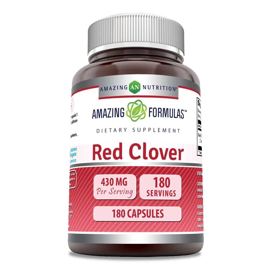 アメイジングフォーミュラレッドクローバー 430 Mg サプリメント | カプセル | ノンGMO | グルテンフリー | アメリカ製(1パック | 180カウント)