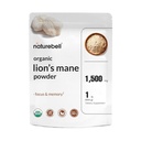 NatureBellオーガニックライオンズマネパウダー 1,500mg / サービング、1lb | 全フルーティングボディ&ミセリウムマッシュルームソース – フォーカス、メモリ、免疫健康サプリメント – 非GMO、ビーガン