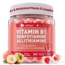 ビタミンB1&メチルビタミンBコンプレックスグミ - すべてのビタミン、Benfotiamine、Thiamine&Inositol、メチル化されたB1 B2 B6マルチビタミン、L-methylfolate、Nerve Cognition Energy、60 CtsのためのメチルB12