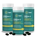 Iwi Omega-3エッセンシャル、90 Softgels(90のサービング)、EPA + DHA、頭脳、ハート&免疫サポート栄養補助食品、Krill&フィッシュオイル代替、魚介のアフタータステなし