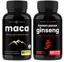 NutraChamps Maca Rootカプセルと韓国のGinsengカプセル2パックバンドル