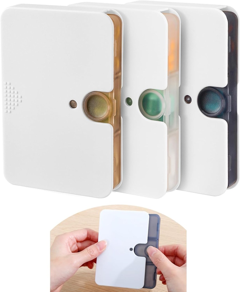 3つの混合された色の携帯用丸薬のオルガナイザー、財布またはポケットのための6つのコンパートメント旅行丸薬の箱-小さい丸薬箱ディスペンサーの家の旅行補足の半透明(3つの混合された色)