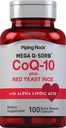 パイピングロックコク10 with レッドイーストライス | 100カプセル | アルファリポ酸 | ノンGMO、グルテンフリーサプリメント