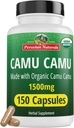 Peruvian Naturals Organic Vitamin C from Camu Camu Capsules 1,500mg - 150 Vegan Pills, Natural Vitamin C from Whole Food Camu Berry Organic, Non-GMO