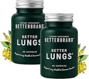 より良いブランドBetterLungs毎日の呼吸器の健康の補足(60カプセル) | NAC、ビタミンD、エルダーベリー、ジンセン、ムレイン、およびレーシマッシュルーム | 肺の健康とアレルギーの救済のために(2パック)