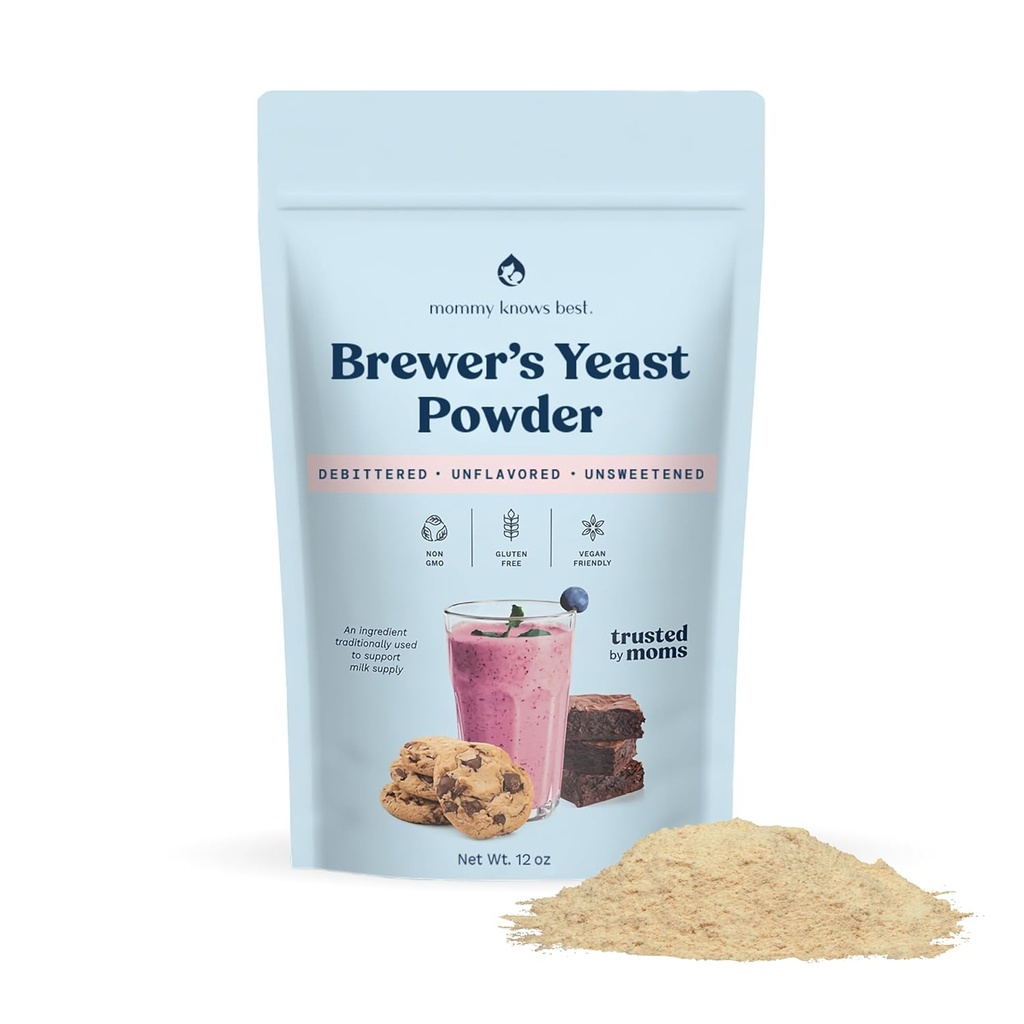 Mommyは、Brastfeedingのための授乳サポートのための最高のビールの酵母パウダーを知っています | マイルド・タスティング、デビタード、乳液クッキー、スムージー、授乳レシピ、グルテンフリー、12オンス