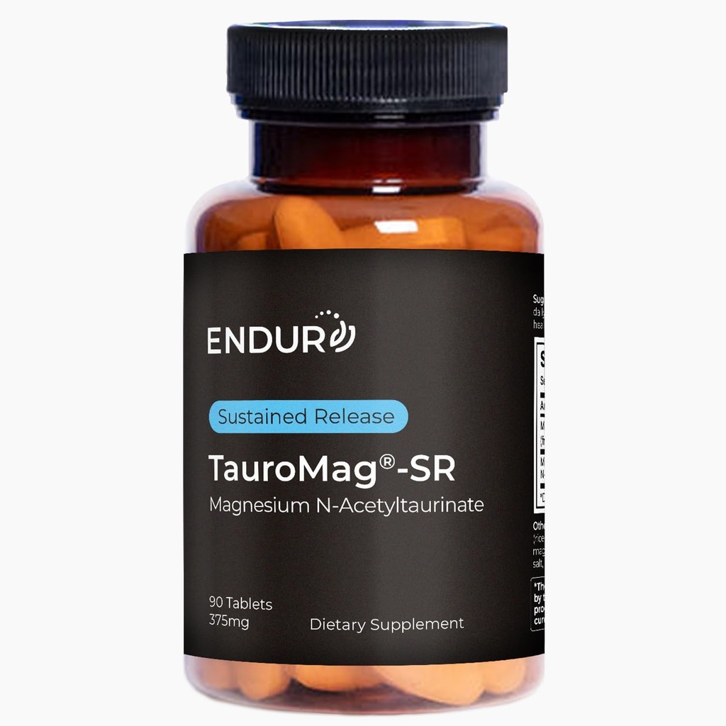 Endur TAUROMAG-SRのマグネシウムNアセテート、頭脳の健康の補足、助けは記憶機能、グルテンフリー、375mg (90のタブレット)を促進します