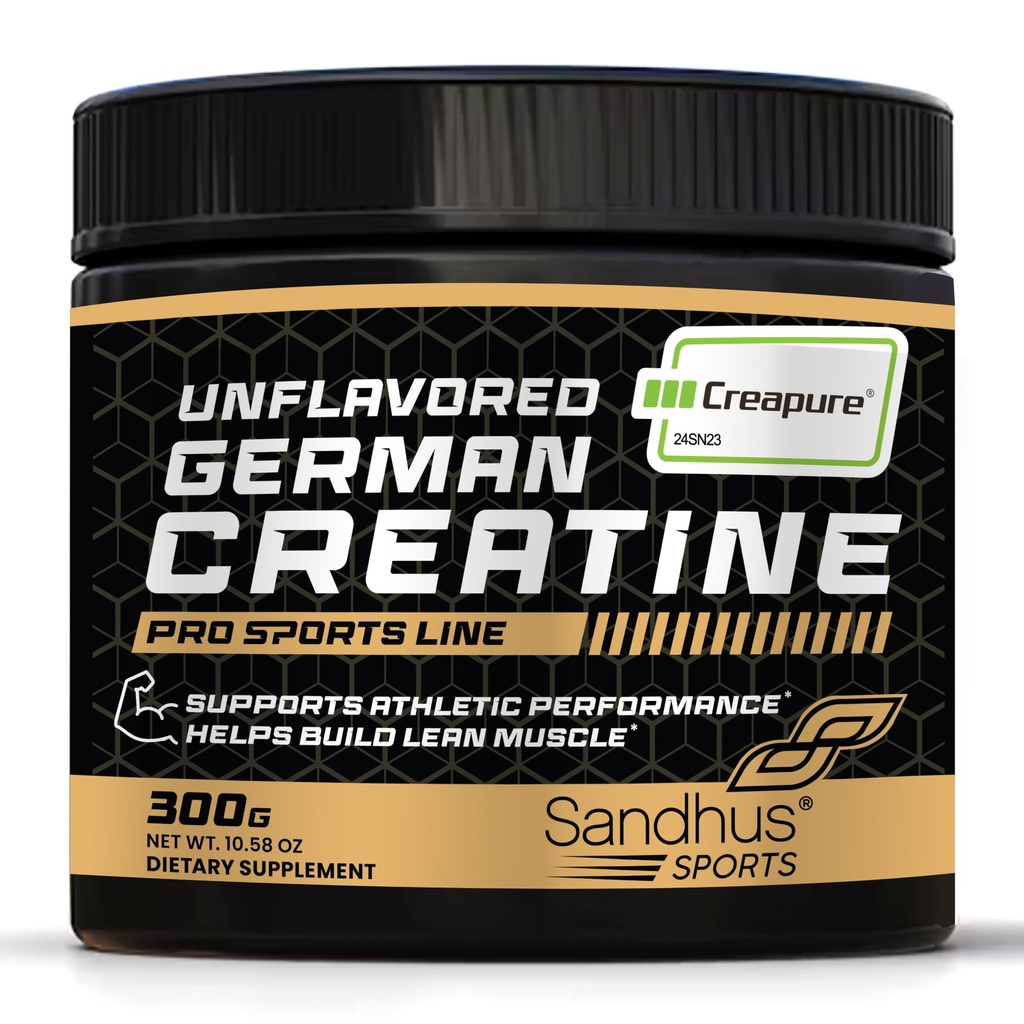 Sandhu's Creapure German Creatine Monohydrate Powder Supplements for Men & Women, Unflavored, 60 Servings (Pack of 1), 10.58 Oz, Sport Supplement Supports Lean Muscle Building