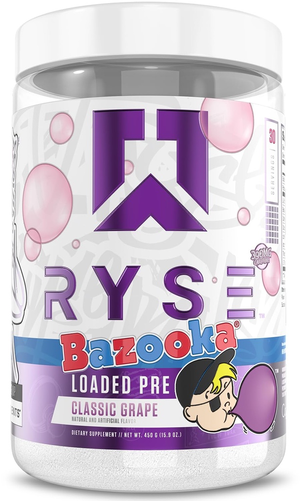RYSEはプレワークアウトパウダーをロード - バゾカブドウ - 390mgカフェイン、ベータアラニン、ポンプ、フォーカス、エネルギーのためのシトルリン - 30のサービングを持つ男性と女性のための毎日のプレワークアウト
