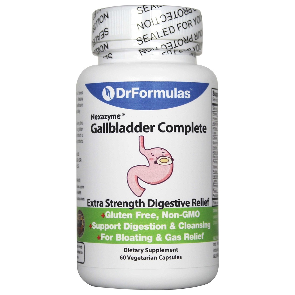 DrFormulas 18 消化酵素は、Amylase、Protease、Lactase、Cellulase、Bromelain 60カプセルとガブラダーとパンクレアチック酵素をサポートする