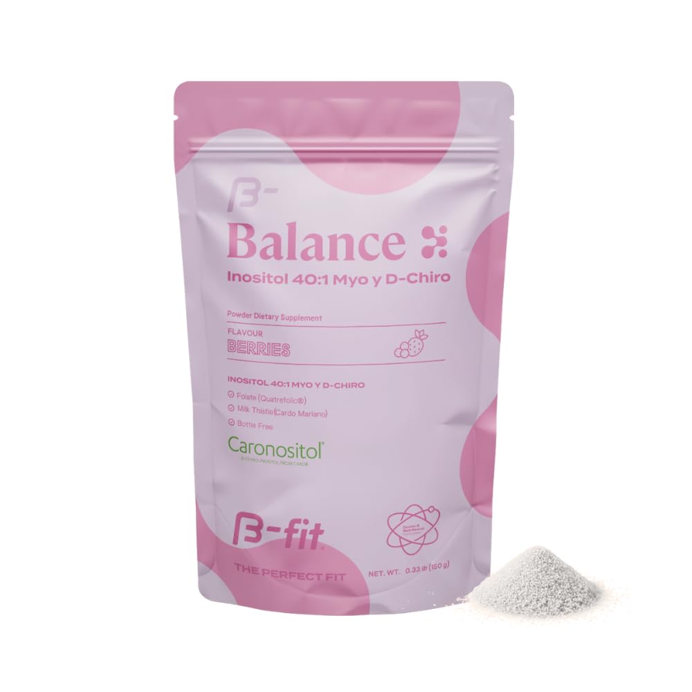 Inositolバランス150g - Inositol 40:1 Myo&D-Chiro - 粉末食品サプリメント - ベリー風味 - 葉酸 - 添加物なし - 100%純粋な - ボトル無料