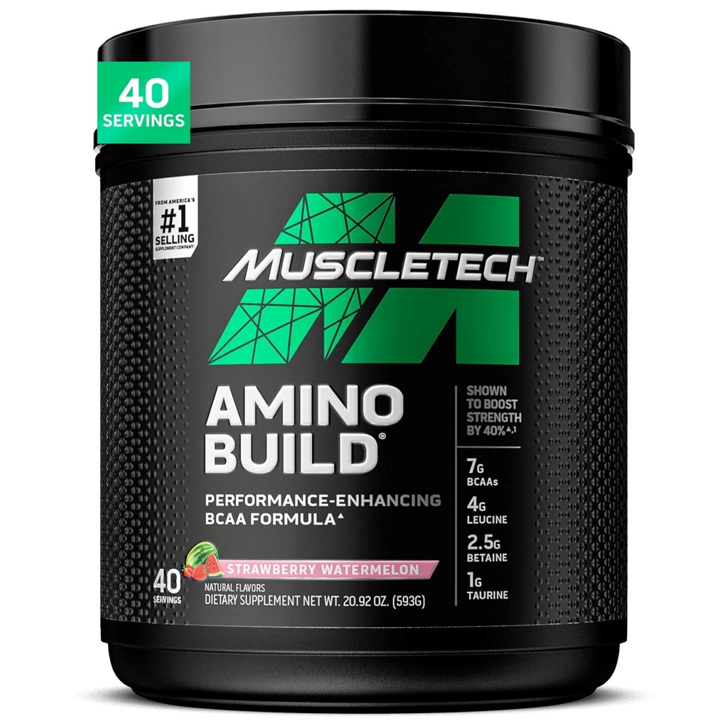 マッスルテック | BCAA アミノ酸 + 電解液パウダー | BCAA 7g + 電解液サポート | リーンマッスル&ブースト持久力 | いちごのスイカ | 593g | 40サービング