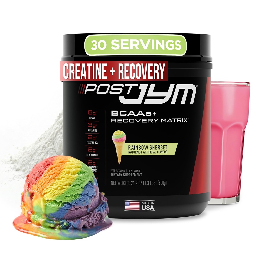 JYM の補足の科学のポスト JYM の活動的なマトリックスの虹の Sherbet のアミノの回復粉の純粋なクレアチン HCL、BCAA の、グルタミン、カルニチン、強さ、修理のためのタウリン、性能 30 のサービング